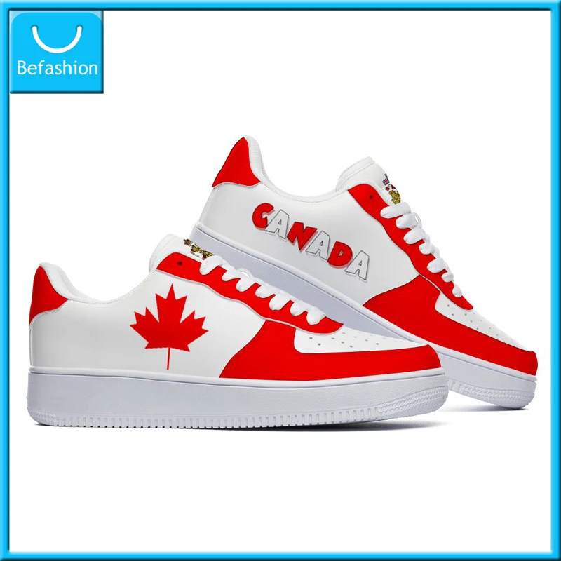 Dropshipping Print On Demand POD Casual Shoes Canada Flag Custom Print Air Force Sneaker Shoes Free Shipping