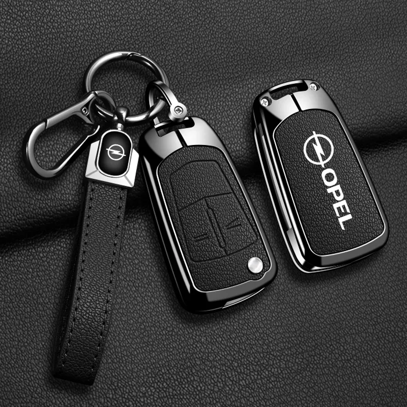 Metal Leather Car Remote Key Case Protector Shell For Opel Vauxhall OPC ADAM Insignia Antara Corsa J D H Kadett GT Accessories