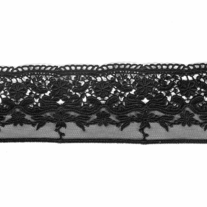 Double Edge Embroidery Lace for Crafts, Tulle Fabric, Sewing Ribbon Apparel, African Trimmings, New Lace for Needle Work