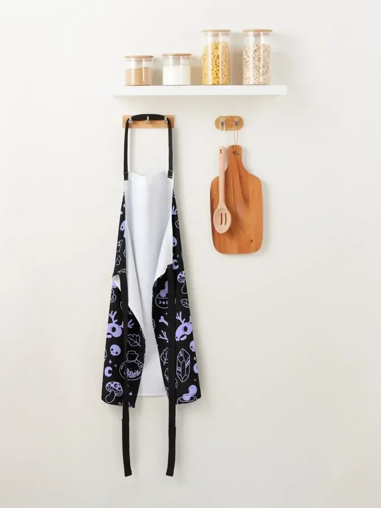 Witchy Ingredients // Black and Purple | Nikury Apron with pockets Home and kitchen products Apron