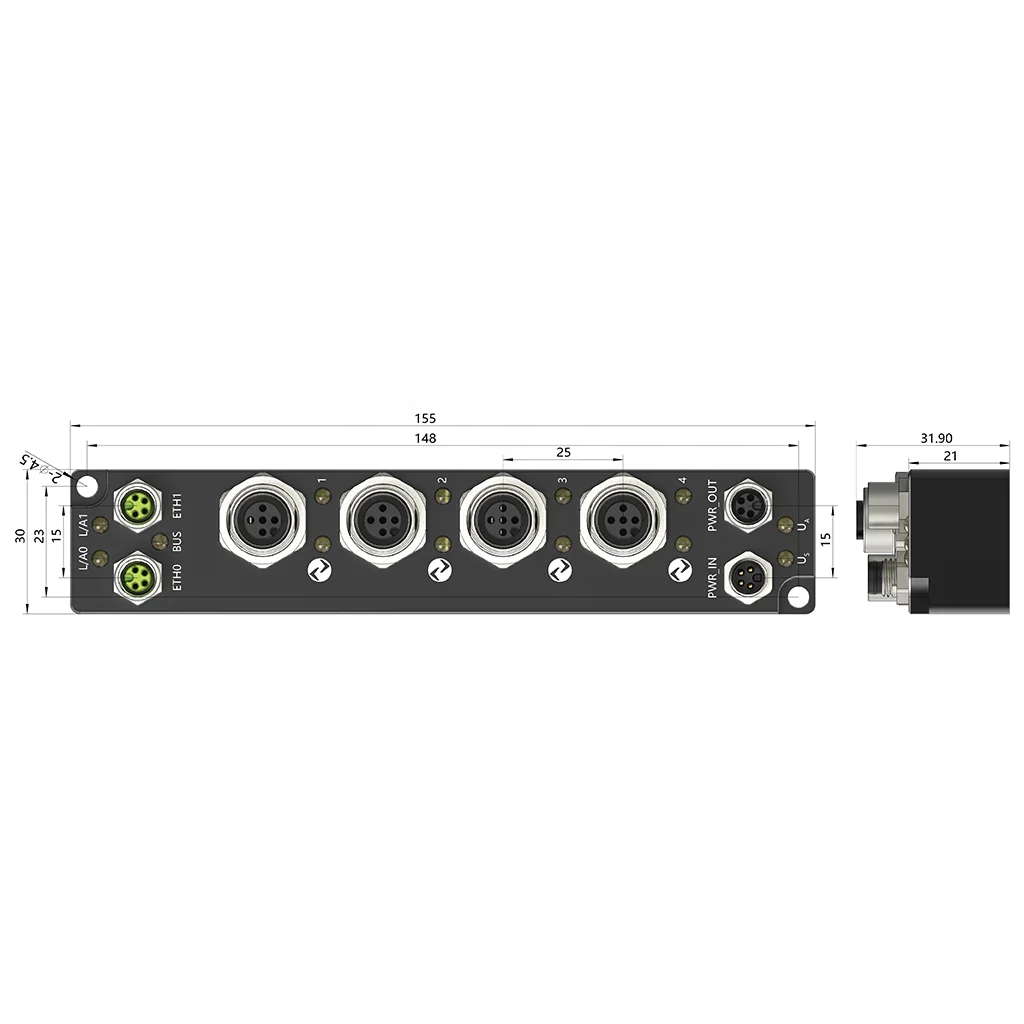4 Channel Digital Input Module Flame Sensor Module Analog Output Module Plc IO Link Profinet EtherCat Ethernet IP