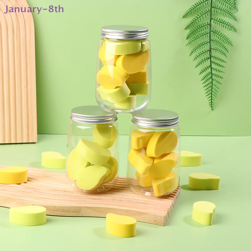 1/10Pcs Creative Mango Beauty Puff Sponge For Face Cream Concealer Makeup Machine Dry and Wet Cosmetic Tool Green and Yellow