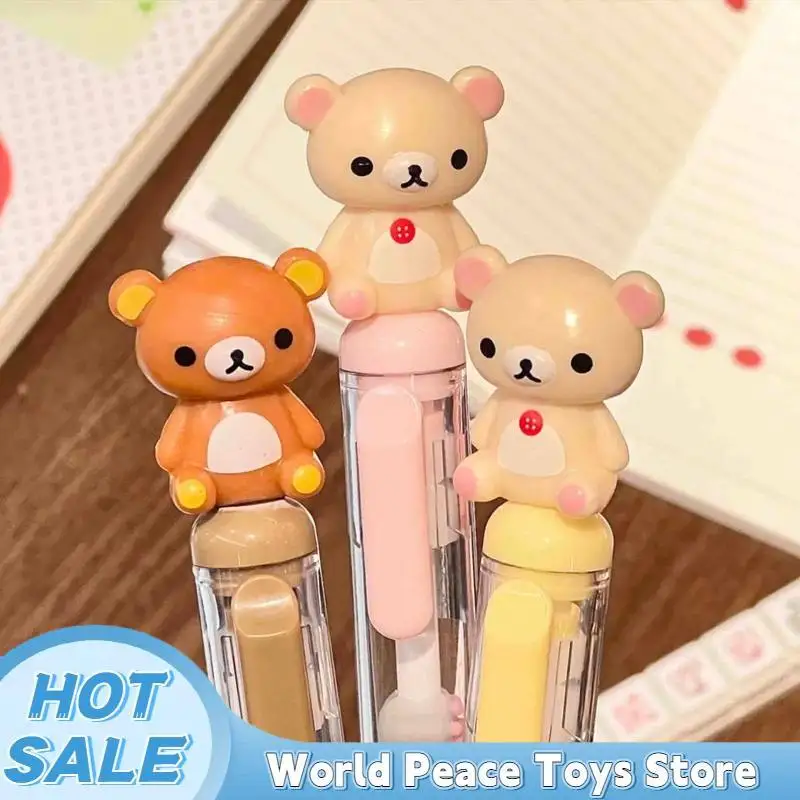 Rilakkuma Bear Sister Gel Pen Cartoon Cute 0.5mm Black Sign Press Pen Student Supplies Stationery Wholesale Gifts view 3