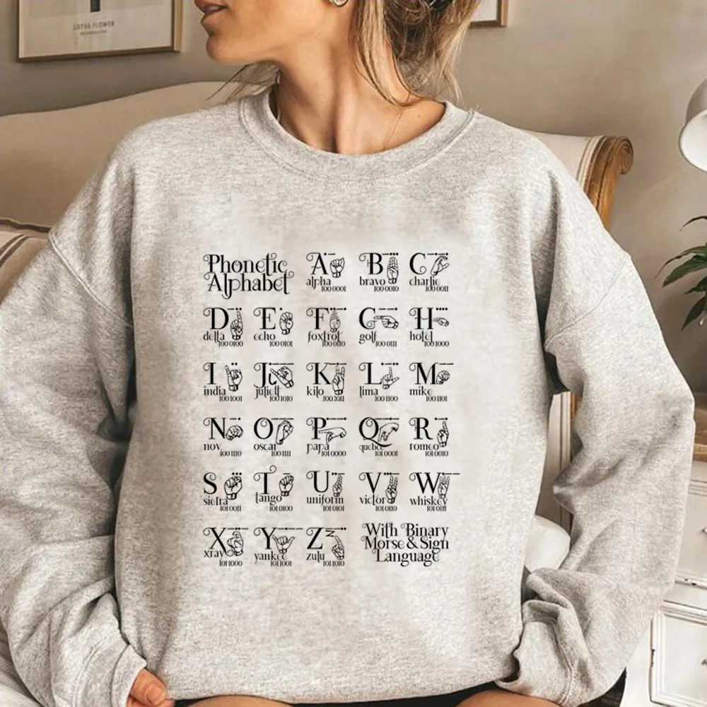 All for the Alphabet hoodies women graphic y2k aesthetic clothing sweatshirts women graphic pulls