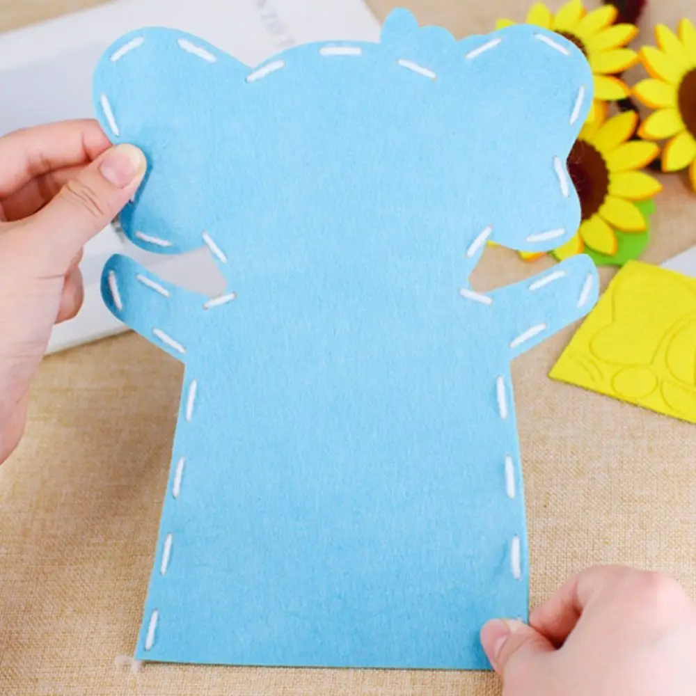 Bonito fantoches de mão não tecido náilon plástico ferramentas de ensino do jardim de infância auxiliares de ensino animal diy artesanato aniversário