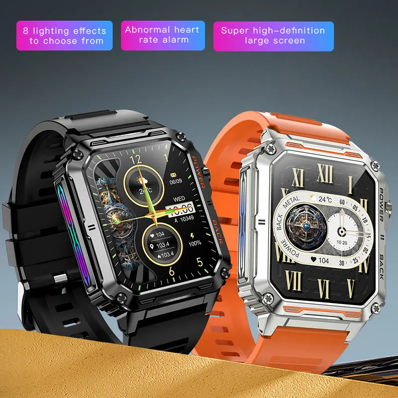 

New Colorful Breathing Light Sports Smart Watch Heart Rate Blood Oxygen Monitoring Bluetooth Call GPS Trajectory Smartwatch2026