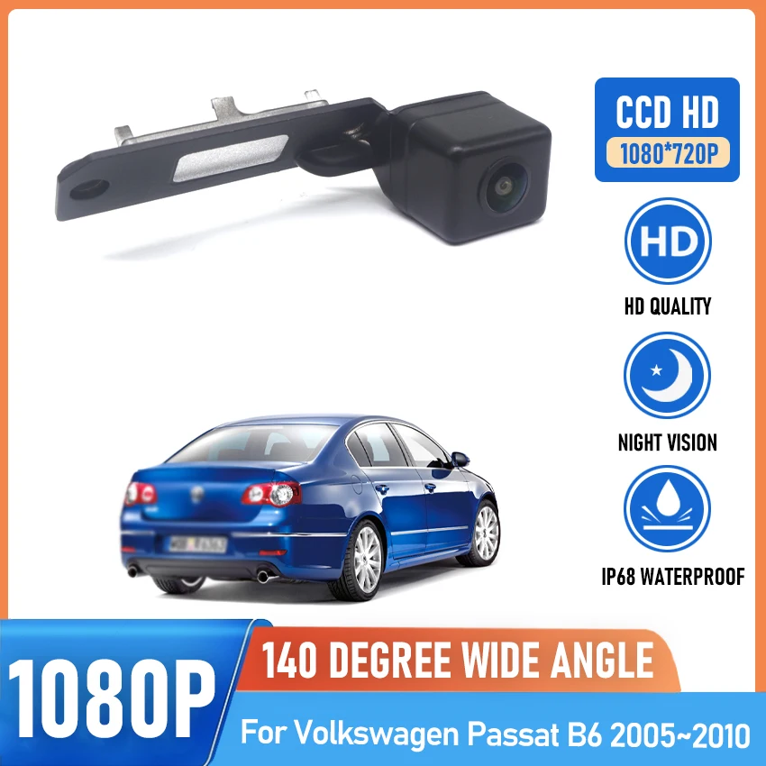 

HD Waterproof 1080*720 Fisheye Rear View Camera For Volkswagen Passat B6 2005 2006 2007 2008 2009 2010 Car Parking Accessories