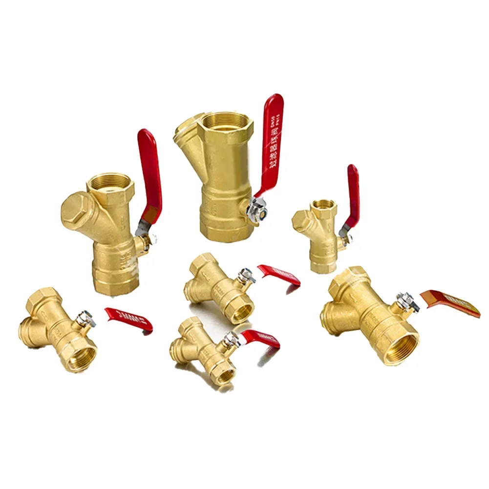 Brass Filter Valve DN15/DN20 For Filtering Water Gas Oil Female Inline YMesh Strainer Threads Filter Brass Filter Valve Parts