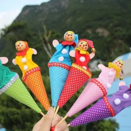 Telescopic Stick Doll Rabbit Frog Mouse Bee Cartoon Model Animal Puppets Toy Clown Pop Up Puppet Kids Practical Jokes Toy