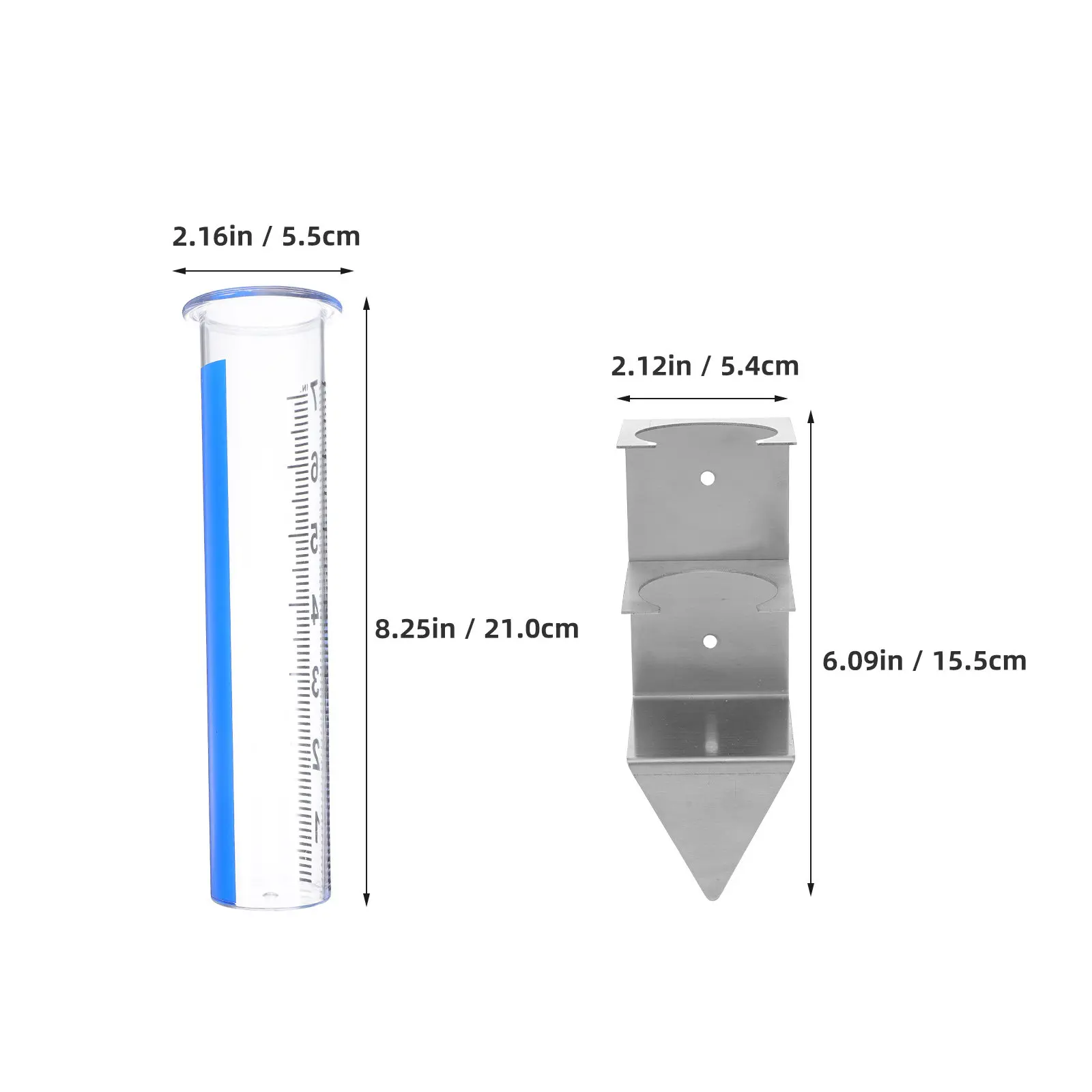Rain Gauge Stainless Steel Rack Holder Garden Lawn Farm Patio Yard Outdoor Rainfall Measurement Tool Rain Gauge Measuring