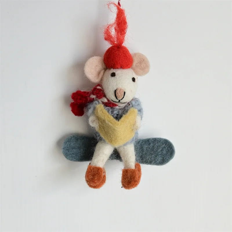 اليدوية الصوف ورأى خنزير سحر لطيف الحيوان حقيبة الكلب قلادة المفاتيح محفظة فريدة معلقة حلية الإبداعية هدية للأصدقاء