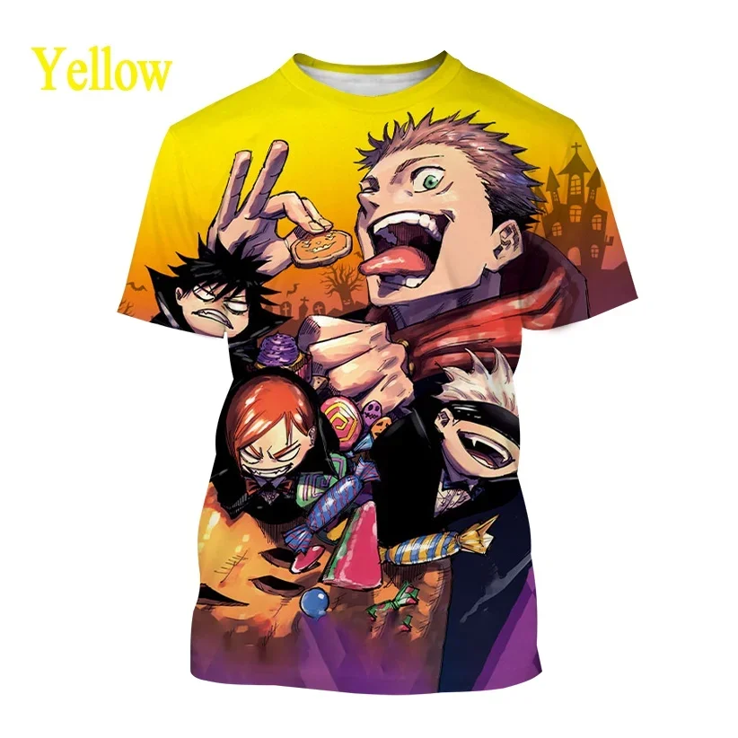 New Summer Japanese Anime Jujutsu Kaisen 3D Printing Men's T-shirt Casual Round Neck Short-sleeved Unisex Hip-hop T-shirt