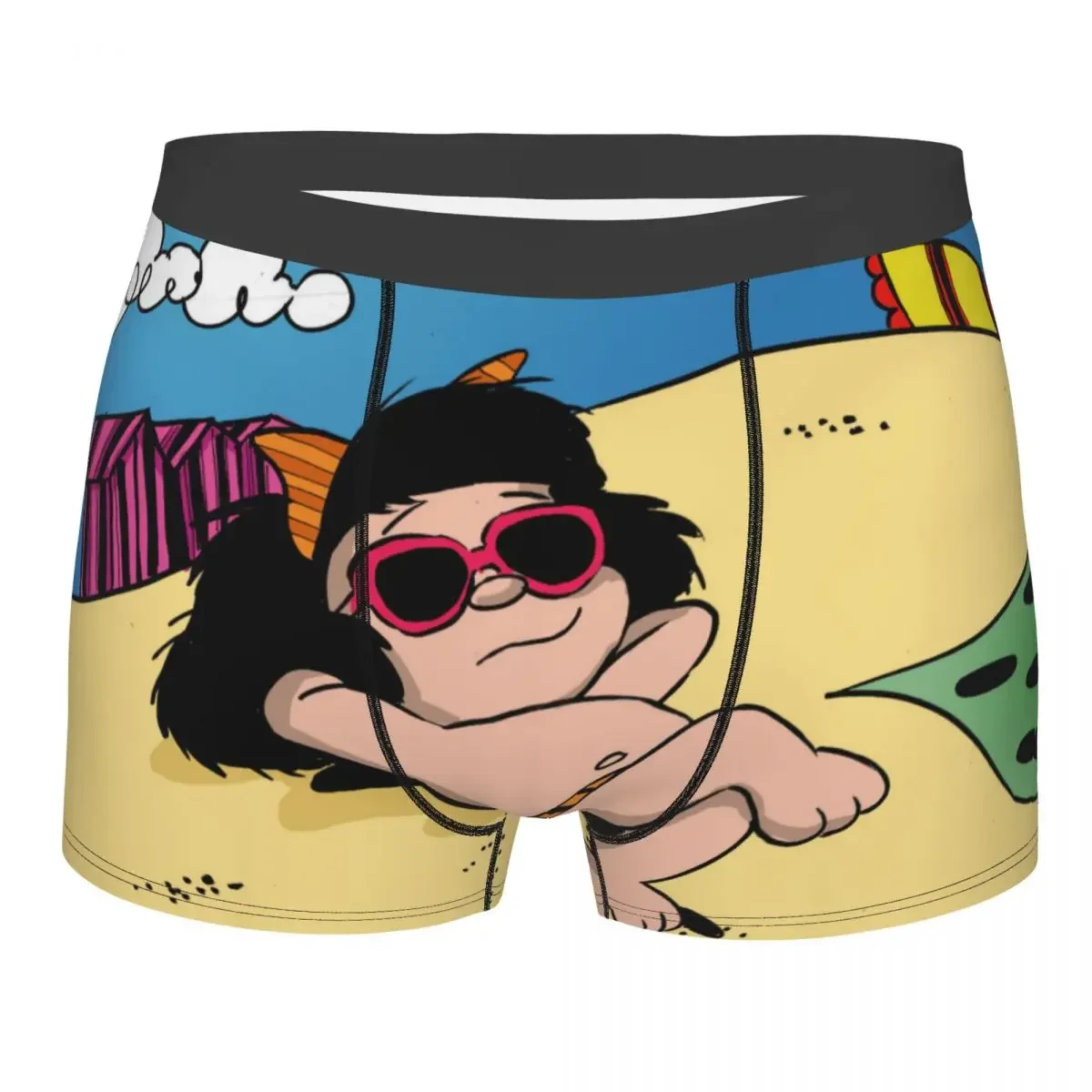 Custom Free Happy Mafalda Underwear Men Breathable Cartoon Anime Boxer Briefs Shorts Panties Soft Underpants For Homme