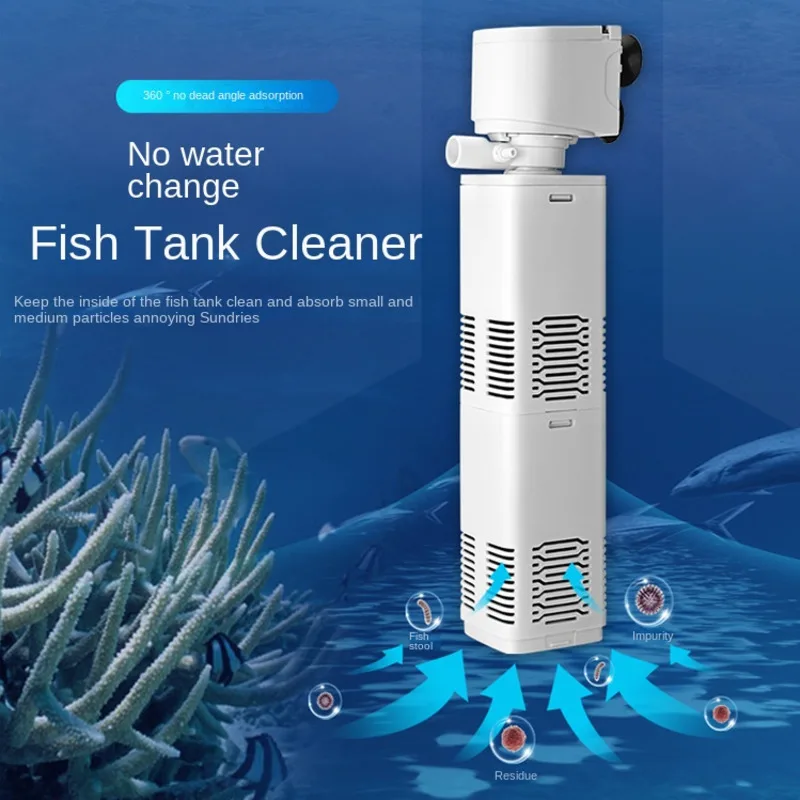 Fish Tank Filter 3In1 Filter Pump Circulating System Fish Culture Small Oxygen Pump Built-in Small Aquarium Mute