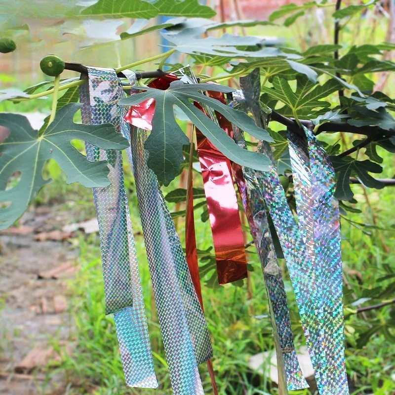 Bird Reflective Tape Repellent Pigeons Away Ribbon Anti Bird Laser Flash Tape Double Sided Garden Orchard Bird-proof Scare Tapes