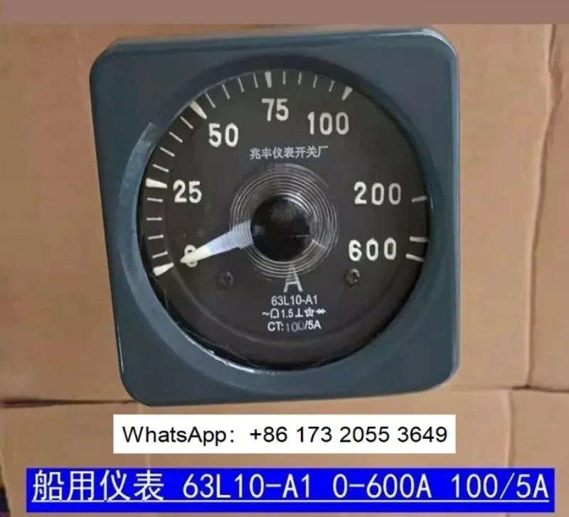 63L10-A1 AC Ammeter Marine Shockproof Analog Panel Meter 0-600A 100/5A Pointer Current Meter