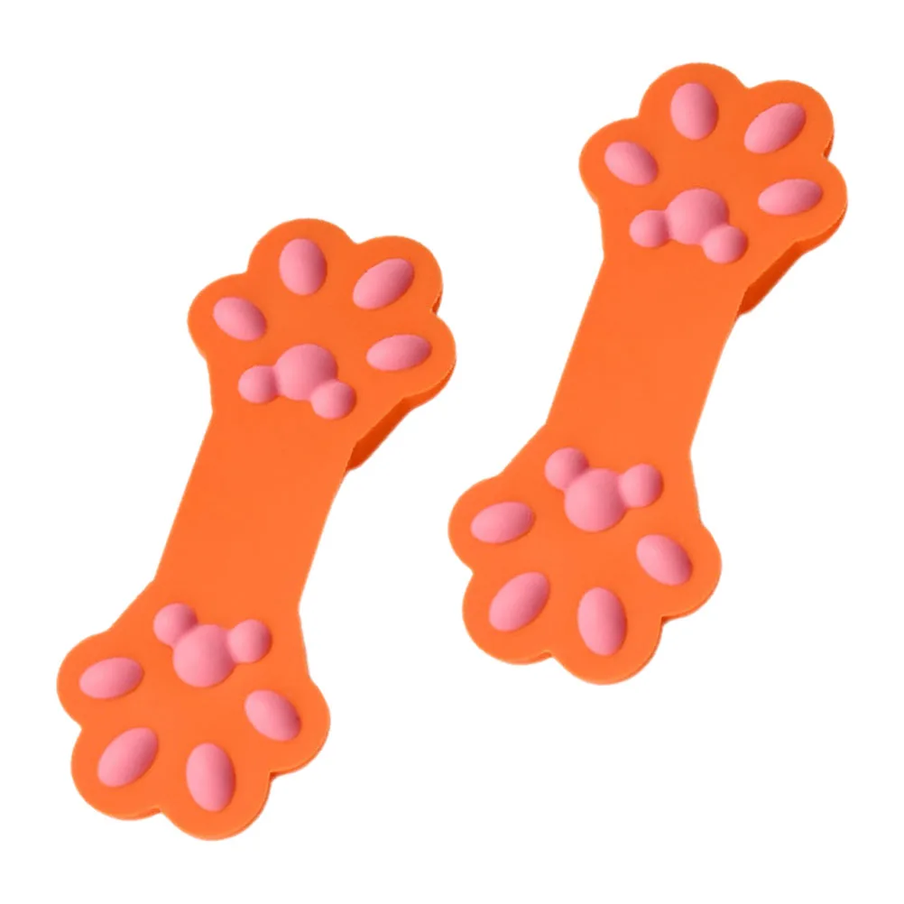 2 Pcs Silicone Cat Claw Snack Clip Chips Sealing Food Household