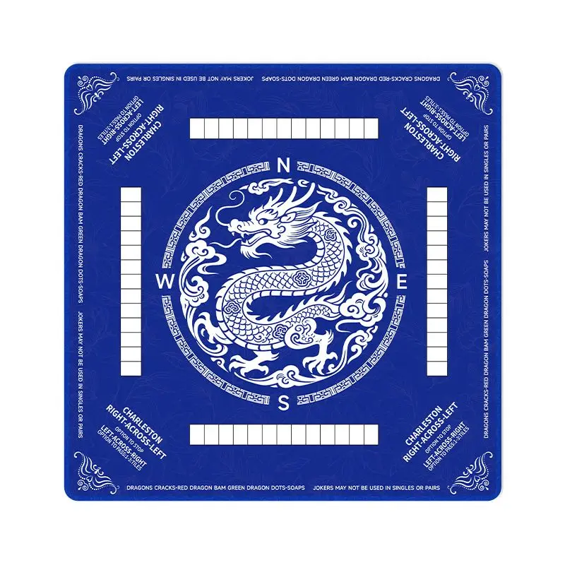 American Macaron Tulip Flower Printed Decor Mahjong Table Mat Anti-Slip Noise Reduction for Table Game Playing Room Decor