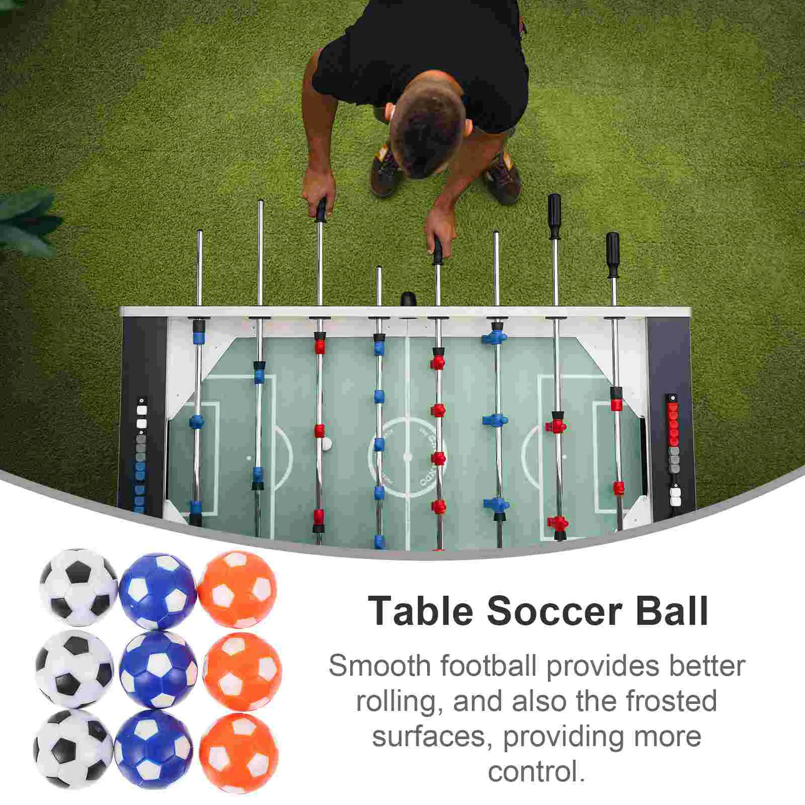 9 Pcs Table Soccer Balls Children\'s Mini Football Machine Accessories 28mm Color Model Game Supplies Desktop