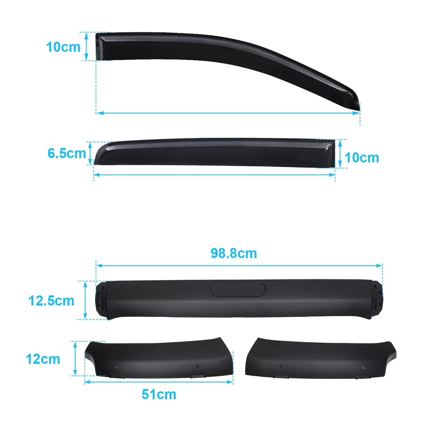 Bonnet Guard Bonnet Protector +Wind Deflector Window Visor Weathershield  Door Visor For Ford Ranger Raptor 2015-2022