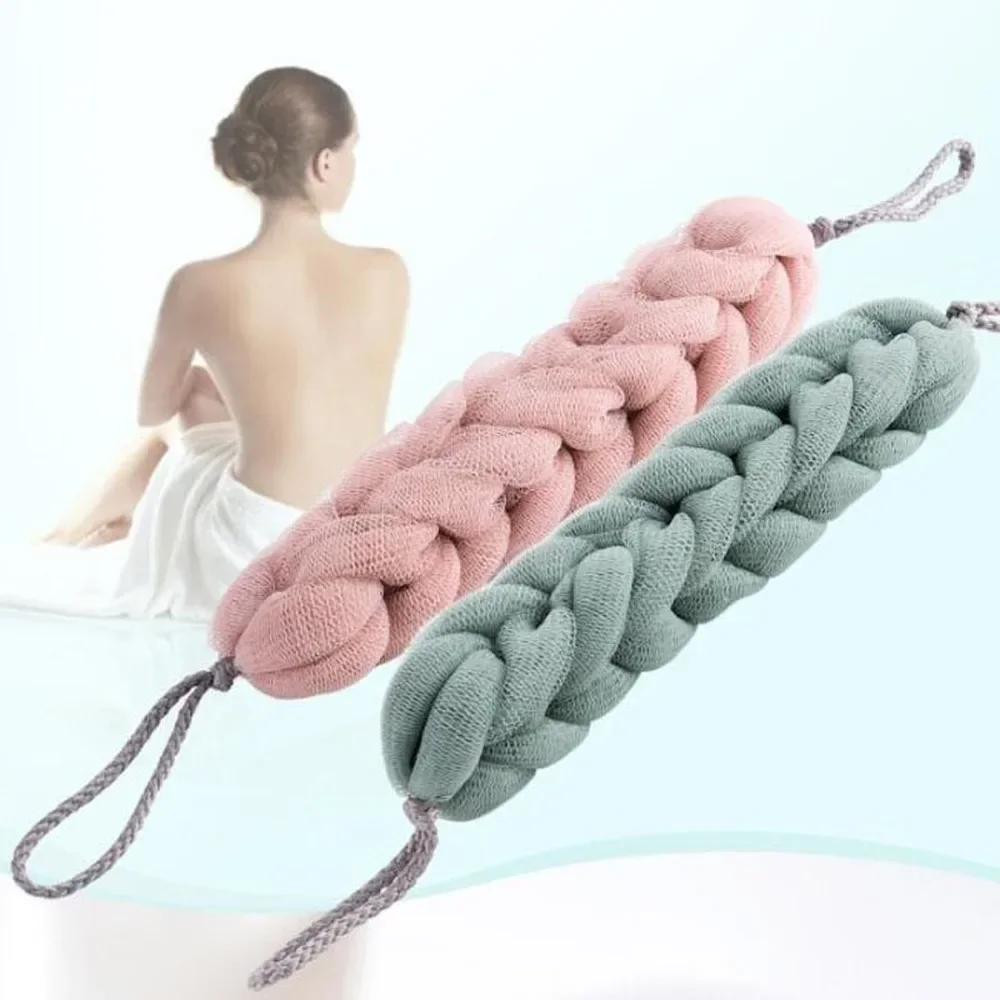 Soft Bath Exfoliating Brush Mesh Body Scrubber Shower Brush Belt Back Scrub Exfoliator Skin Cleaner Cleaning Strap Bathing Tools