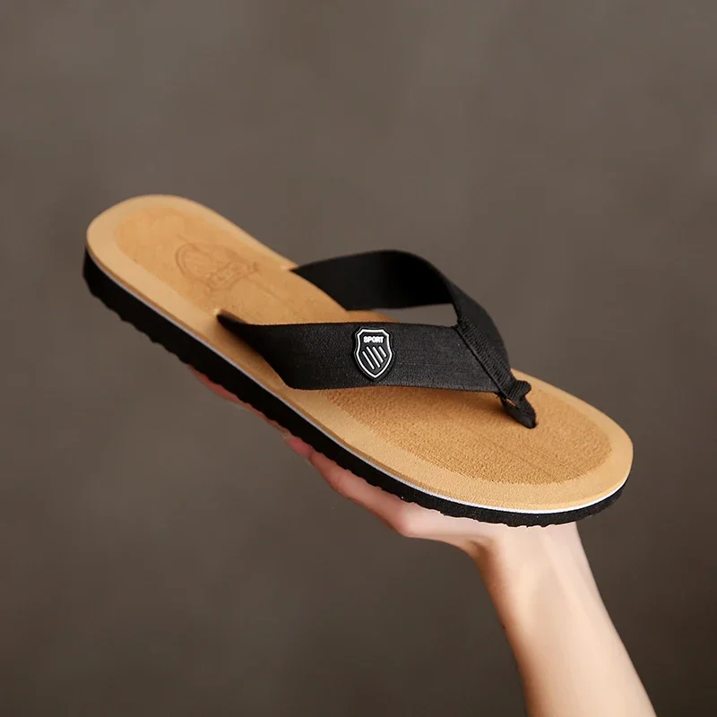 Men's Casual Flip Flops Fashion Beach Shoes Men Summer Non-Slip Flat Slides Mens Slippers Indoor House Shoes Man Male Slipper