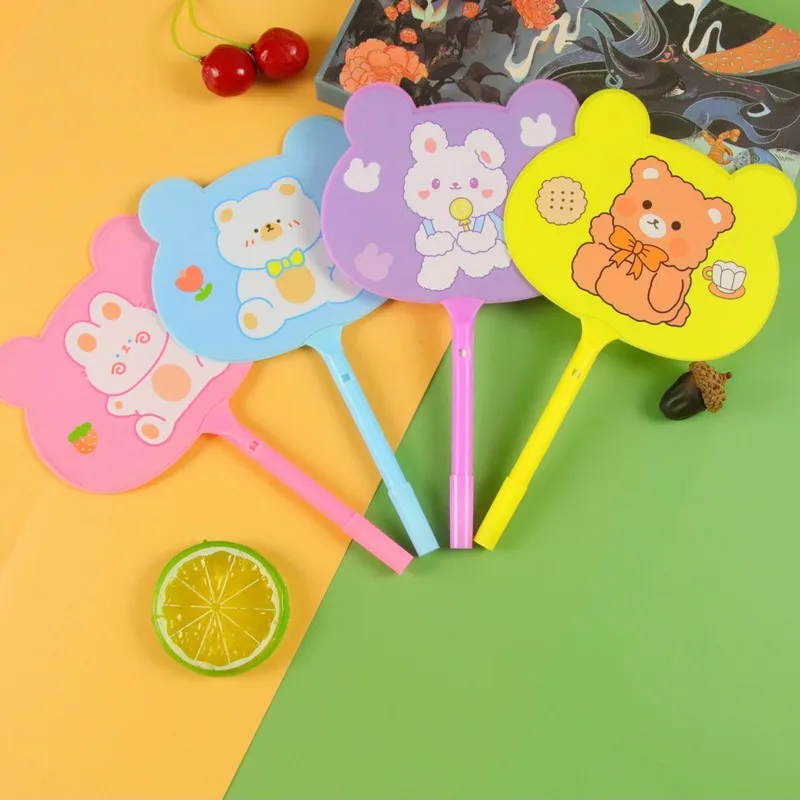 

50 Pcs Wholesale Cartoon Bear Rabbit Fan Pen Creative Students Write Ballpoint Pens Cute Kindergarten Children Prizes and Gifts