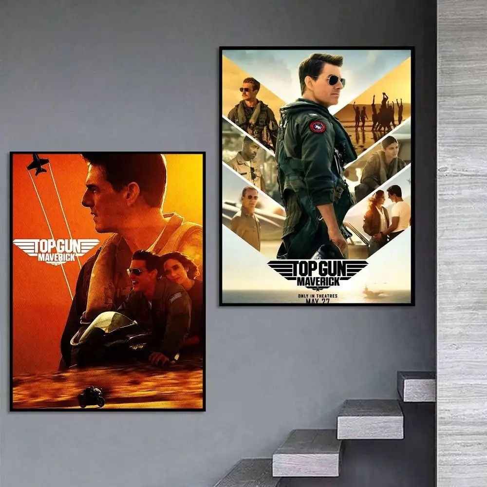 Top G-Gun 2 Movie M-Maverick  Poster Self-adhesive Art Waterproof Paper Sticker Coffee House Bar Room Wall Decor