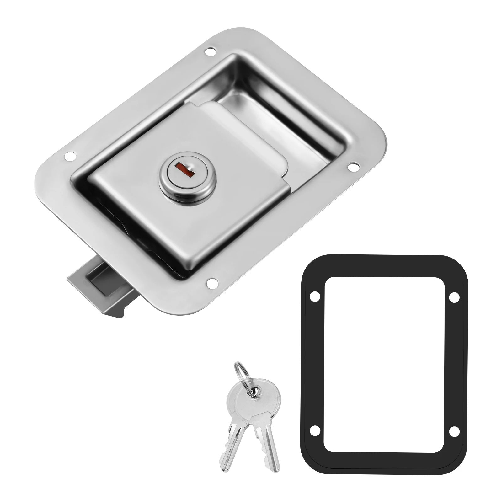 

Trailer Lock Door Latch Heavy Duty Silver Paddle Handle Slam Travel Mechanic Tool Box Stainless Steel Replacement