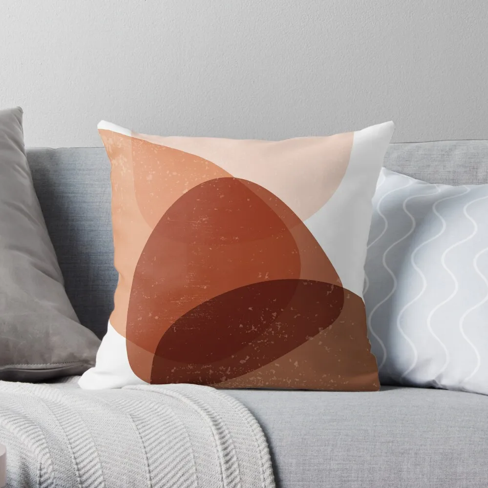 

Terracotta Abstract 70 - Modern, Contemporary Art - Abstract Organic Shapes - Minimal - Brown Throw Pillow Luxury Sofa Cushions