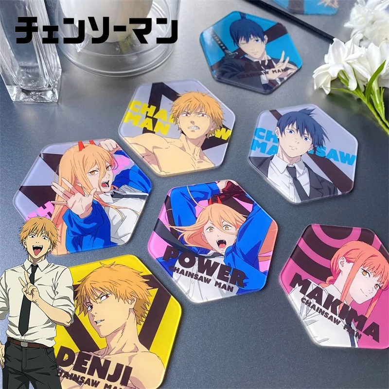 Anime Kettensäge Mann Denji Makima Power Hayakawa Aki Cosplay Prop Acryl Figur Modell Ornament Kühlschrank Magnet Zubehör