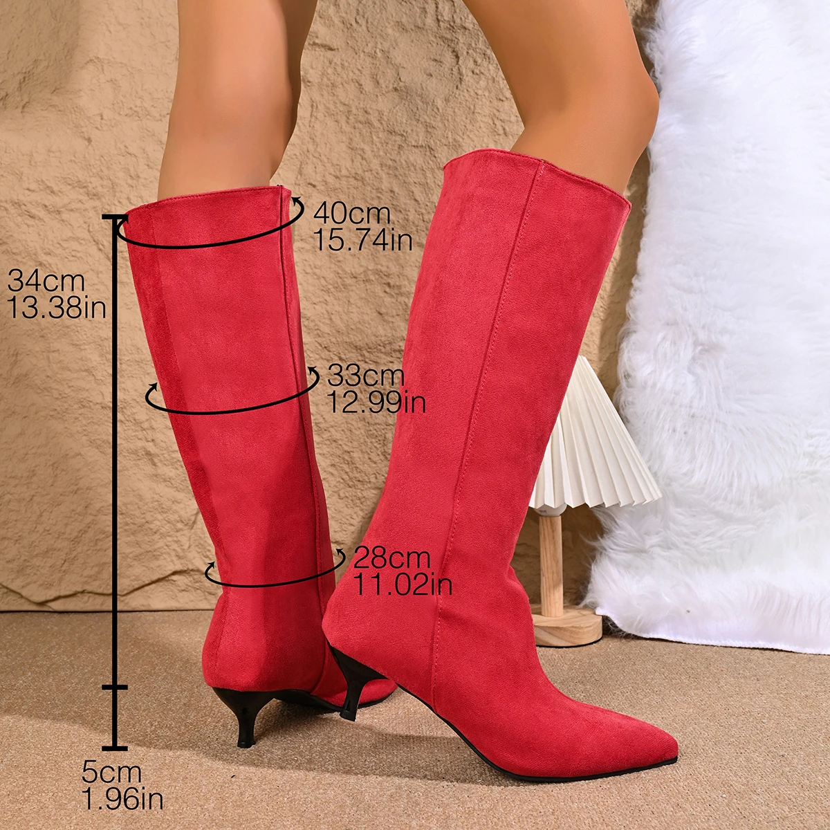 Minimalist Style Cat with Long Boots, European and American Style Big Tube Retro Knight Boots, Slimming Thin-Heel Skinny Boots