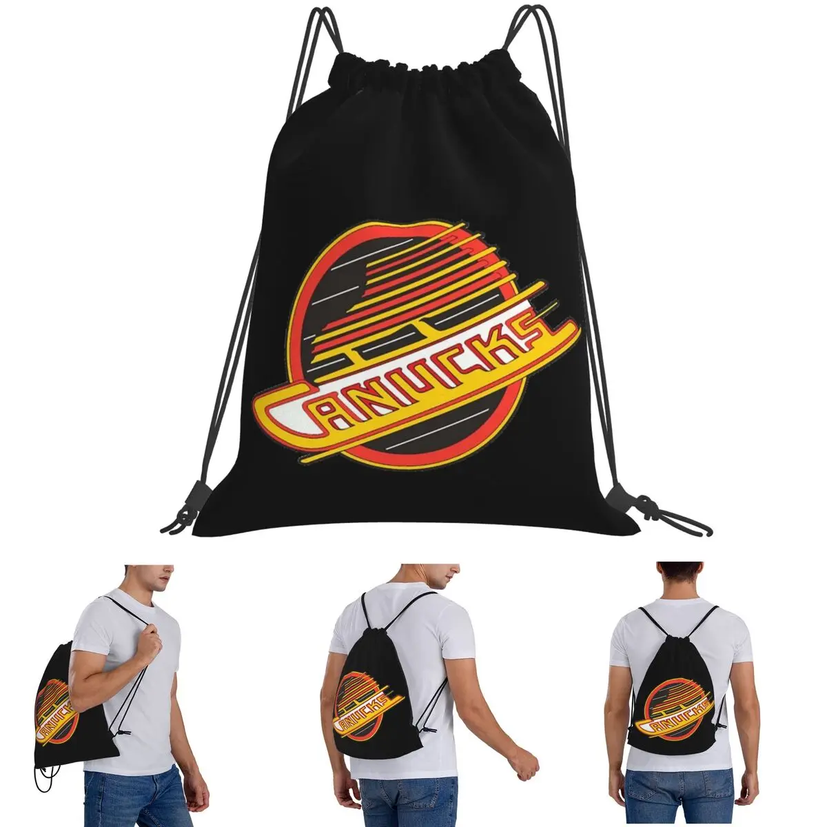 Vancouver Hockey - Retro Canucks Skate Backpacks Fashion Drawstring Bags Shoes Bag Book Bags for Man Woman School