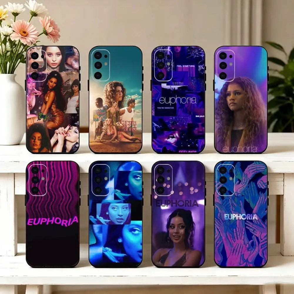 Coque de téléphone E-Euphoria USA, série télévisée, pour Samsung S26, S25, S24, S23, S22, S21, S30, Ultra, Plus, Fe, Lite, Note, 10, coque noire