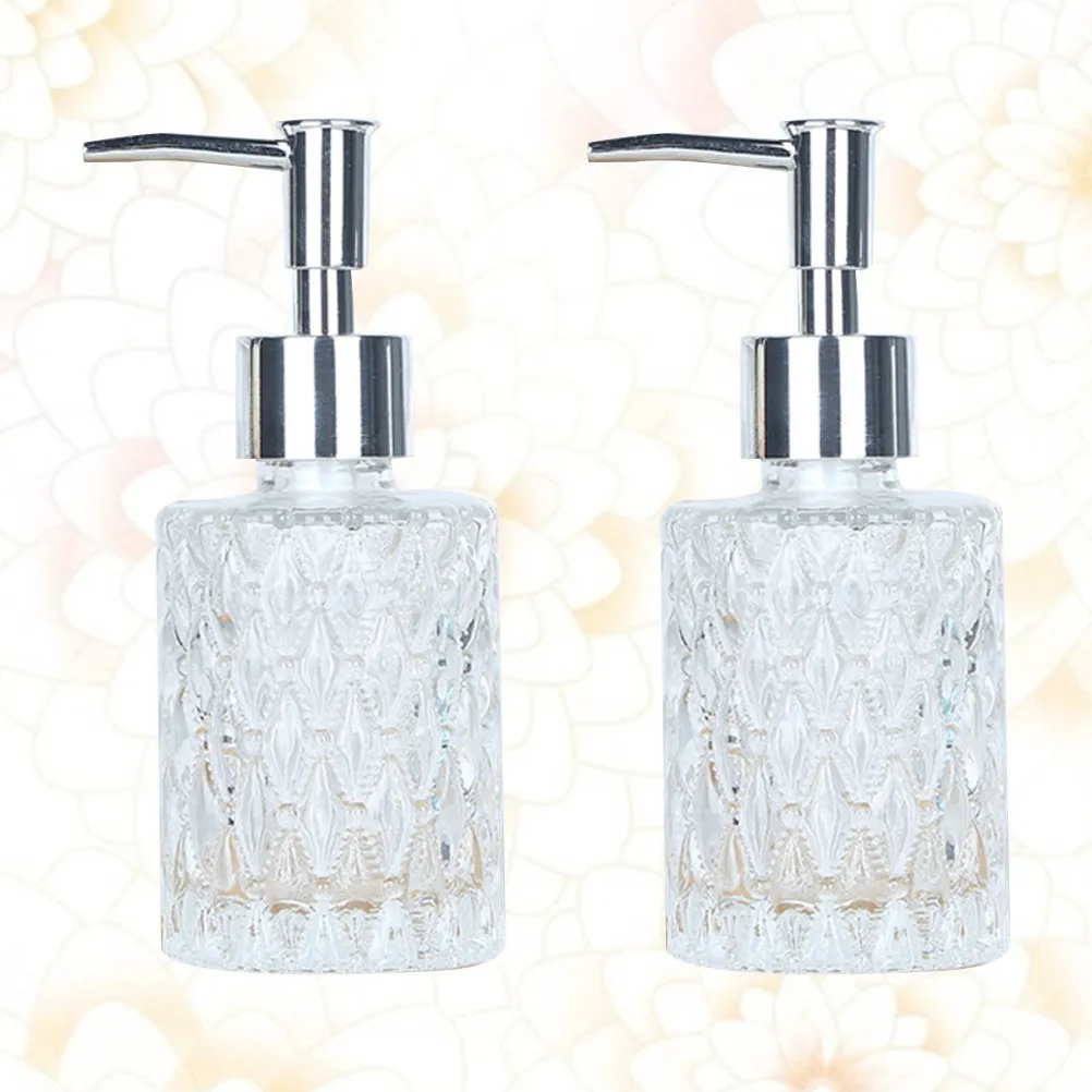 

2 шт., 160 мл, пустые бутылки с дозатором, прозрачные стеклянные контейнеры с насосом из нержавеющей стали для хранения косметики и средств по уходу за кожей