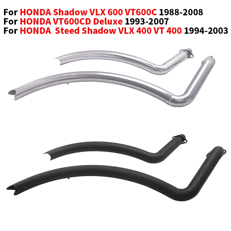 

For HONDA Shadow VLX 600 VT600C 1988 - 2008 VT600CD Deluxe Steed Shadow VLX 400 VT 400 Motorcycle Duals Exhaust System Muffler