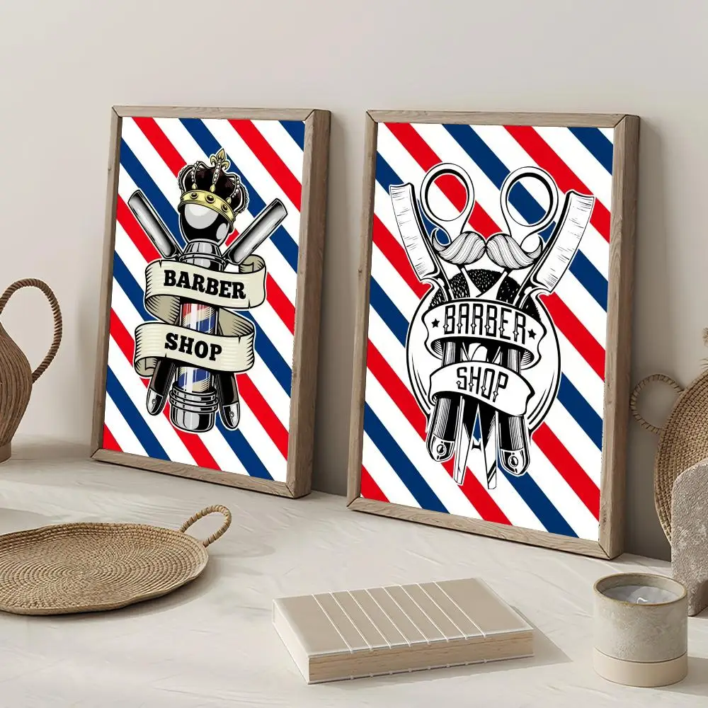 Fashion Cool Barber Shop Poster Decorative Wall Art Mural Stickers Home Decor Gift for Living Room & Hallway