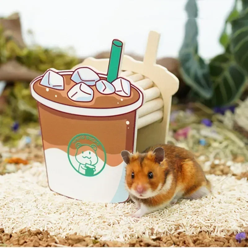 Tasty Series Wooden Hamster House Hamsters Hideout  Small Animal Cage Landscaping Supplies Rat  Accessories Dwarf Mouse Nest