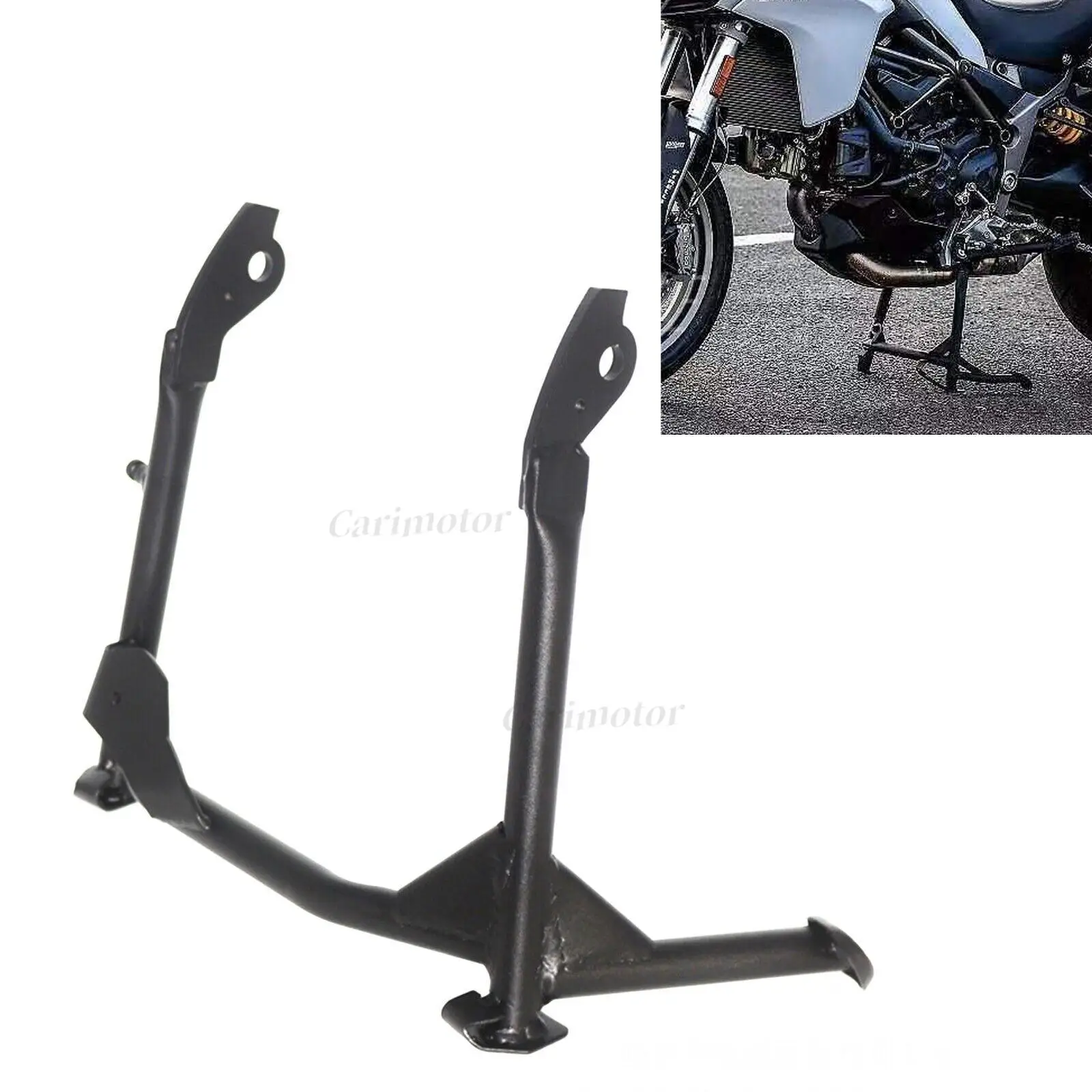 1 Set Center Main Stand Bracket For Ducati Multistrada 950 Carbon Steel Black