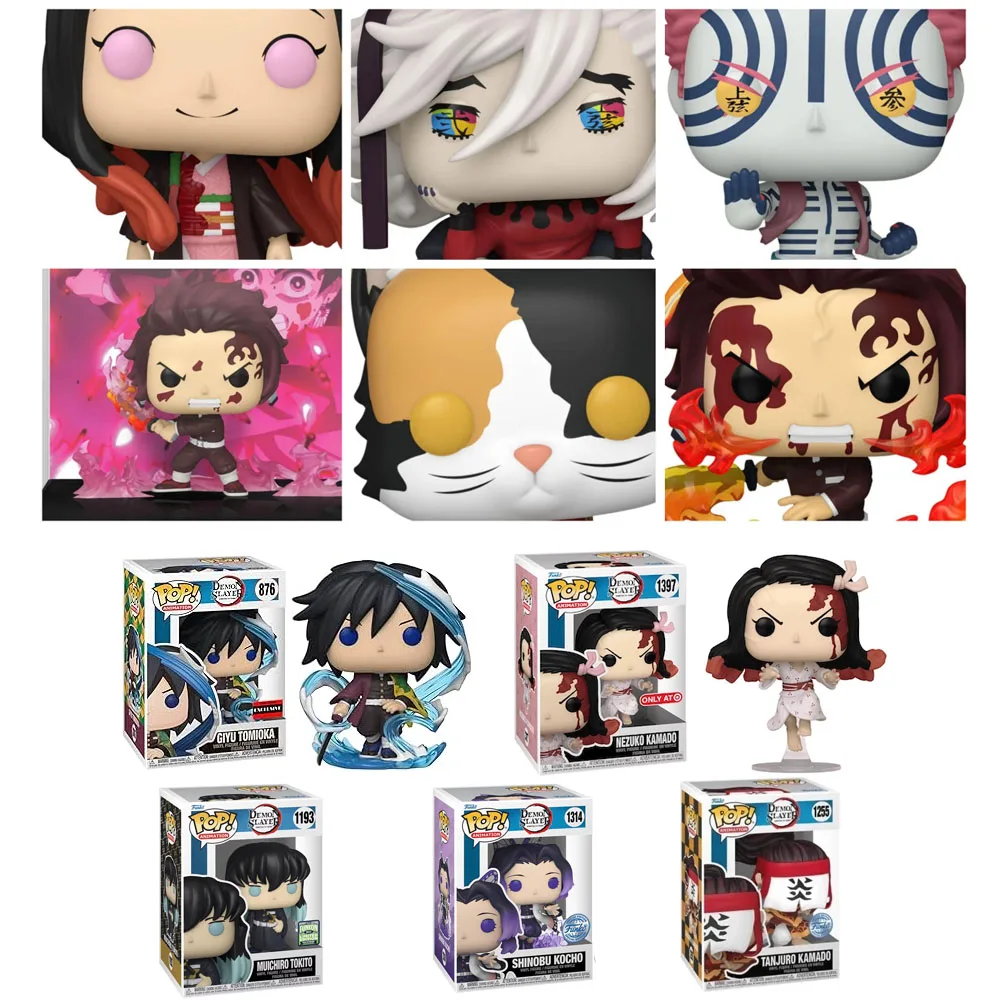 Funko Pop Demon Slayer Tanjiro Kamado Nezuko Inosuke Hashibira Mitsuri Muichiro TOKITO KAMADO figuras de acción de juguete muñeca de vinilo regalo