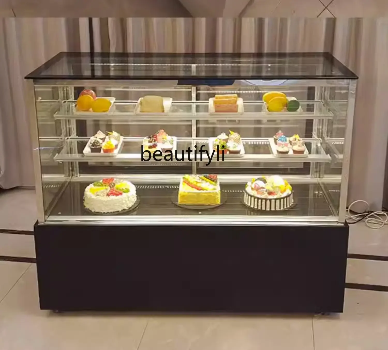 

ss newCake Refrigerated Display Cabinet Commercial Fruit Dessert Western Point Cooked Cold Dish Small Desktop Air-Cooled Fresh C