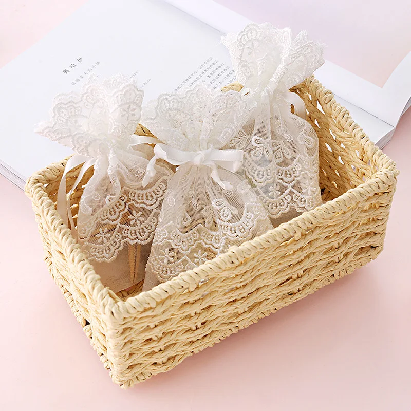 New Creative Mesh Gift Bag with Lace for Stylish Storage and Packaging with Lace Closure for Jewelry Gift Soap Collection
