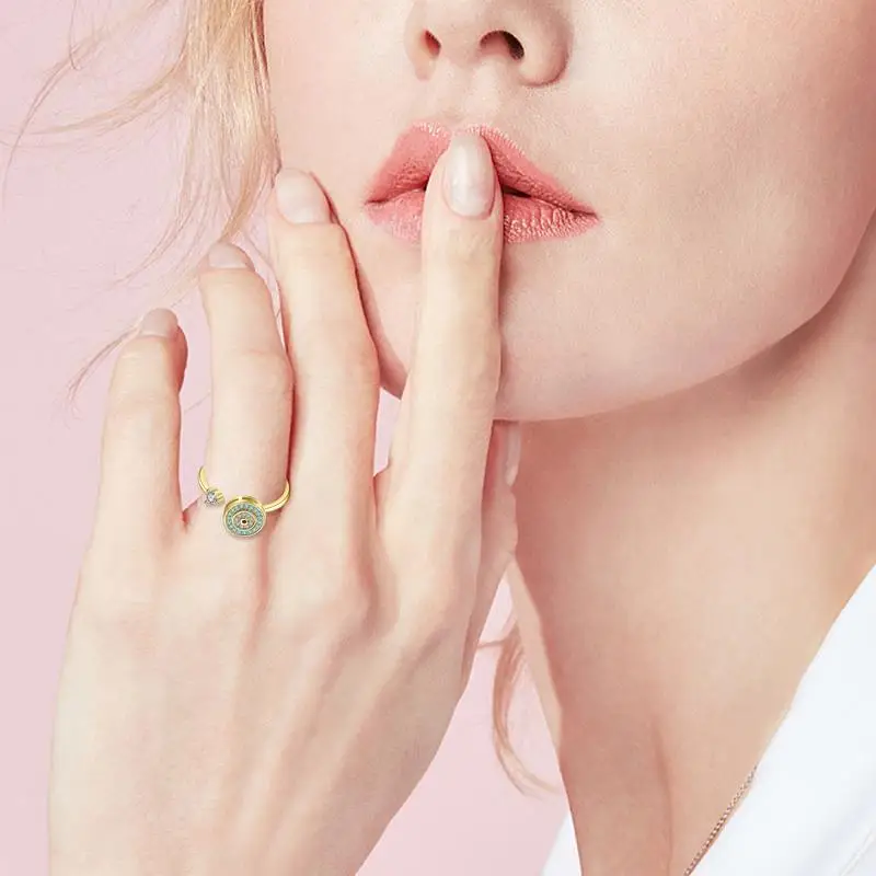 Anillo antiestrés para mujer, anillos giratorios ajustables para hombres y mujeres, juguete antiestrés, joyería exquisita y elegante para amigos, familias, vacaciones