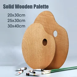 Wooden Palette,Oval And Square Solid Wood Panels,Suitable For Oil Painting,Gouache,Acrylic And Other Pigments,1 Pcs HH-01