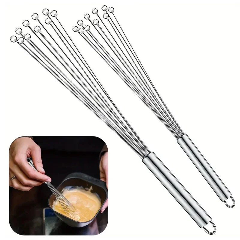 

Stainless Steel Manual Egg Beater Ball Whisk Handheld Mixer for Baking Cooking Kitchen Utensil