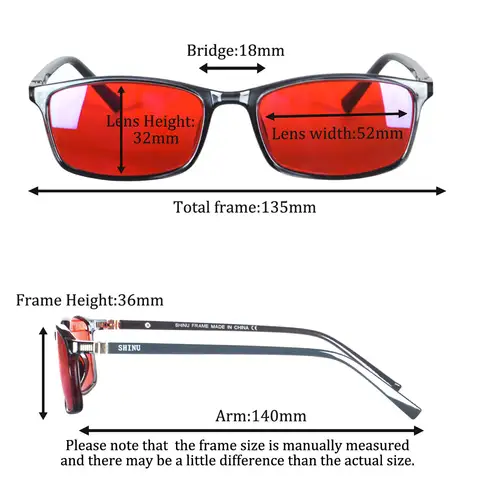 Anti Blue Light Glasses Men Square Frame Shape Red Lens Full Blocking For Good Sleep Orange For Long Time Working Anti Radiation