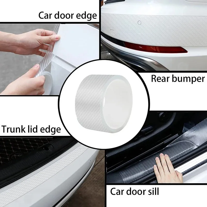 Hoge Kwaliteit Transparante Koolstofvezel Autodeur Protector Stickers Anti Scratch Tape DIY Auto Kofferbak Dorpel Scuff Protector Film