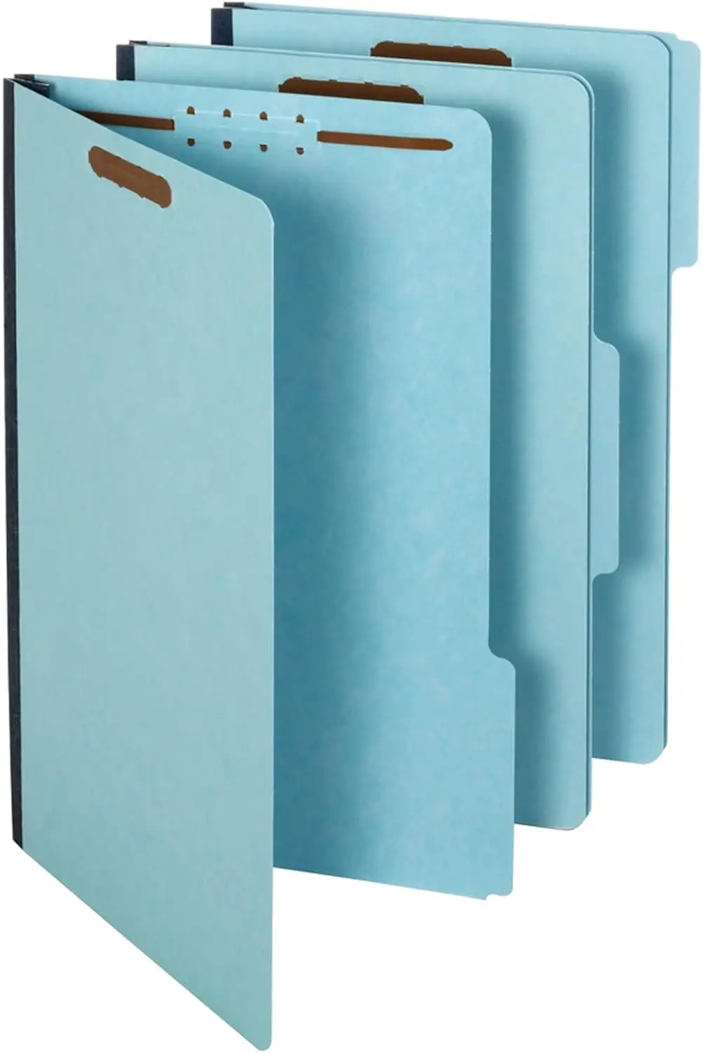 

Legal Size Fastener Folders, Light Blue, 1" Expansion, 1/3 Cut, 25 per Box for Office Use