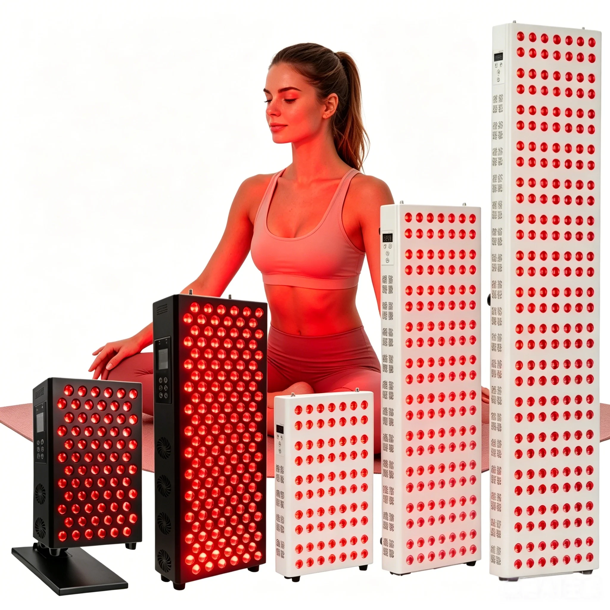 EU-Stecker, dimmbar, Dual-Chip, 660 nm, 630 nm, 850 nm, Rotlicht-Therapie-Panel-Lampe, LED-Schönheitsgeräte, das beste Schönheitsinstrument für zu Hause für Ganzkörper-Haut- und Gewebe-Therapie,
