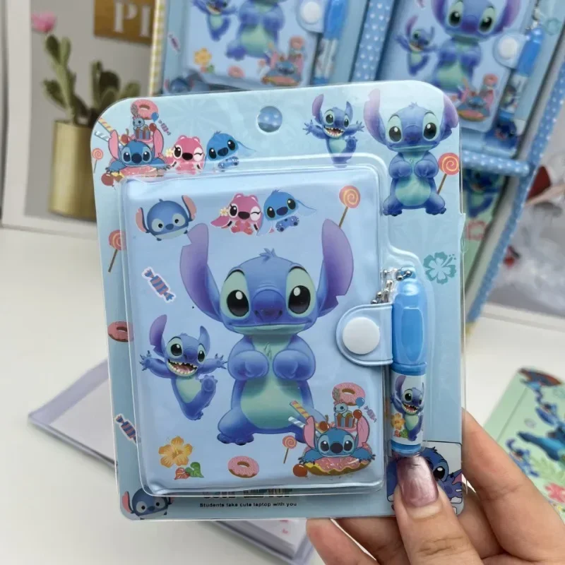 Cartoon Disney Stitch Notebook Ball Pen Set Anime Cute Students Stationery Notepad Exercise Book Learning Supplies Holiday Gifts